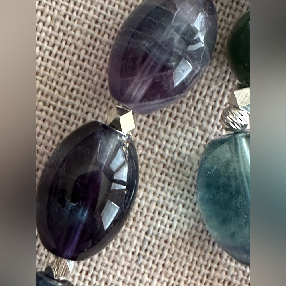 22 inch Fluorite and Seraphinite bead necklace NWOT - Picture 7 of 11